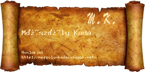 Mészöly Kada névjegykártya